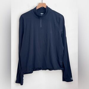 All Birds Women's Quarter Zip Black Pullover Merino Wool blend ThumbHoles XL